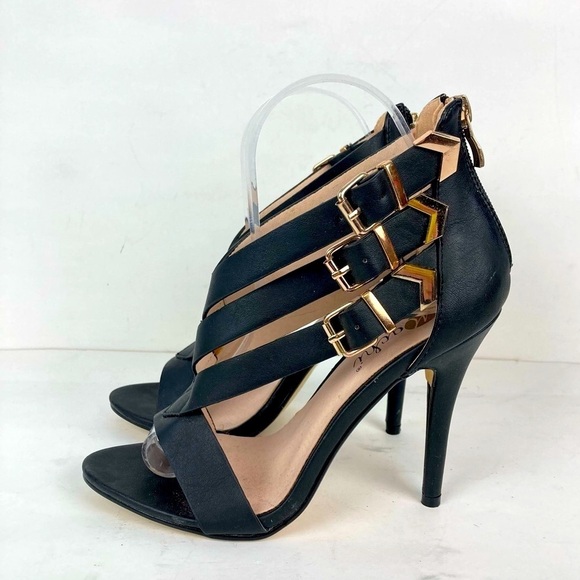 MACHI Black Strappy Boadan Heels/ Sandals   Size 7 - Picture 8 of 14